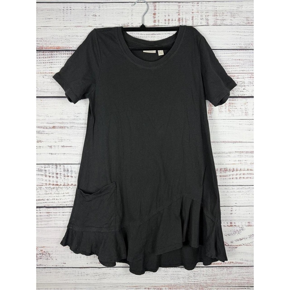 LOGO by Lori Goldstein black knit top with peplum hem